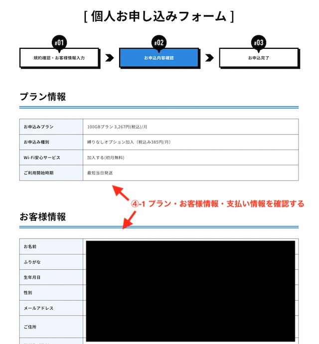 8-それがだいじWiFi_申し込み_申し込み内容確認